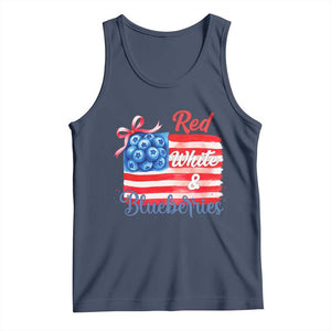 Red White and Blueberries Tank Top Patriotic Vintage American Flag Coquette Bow TS02 Navy Print Your Wear