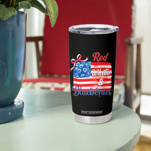 Red White and Blueberries Tumbler Cup Patriotic Vintage American Flag Coquette Bow TS02 Print Your Wear