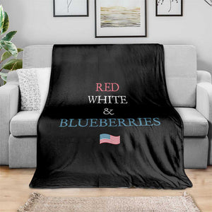 Red White and Blueberries Throw Blanket Vintage American Flag Patriotic TS02 Print Your Wear