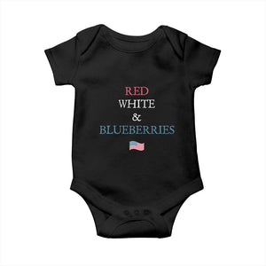Red White and Blueberries Baby Onesie Vintage American Flag Patriotic TS02 Black Print Your Wear