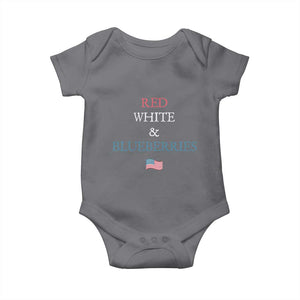 Red White and Blueberries Baby Onesie Vintage American Flag Patriotic TS02 Charcoal Print Your Wear