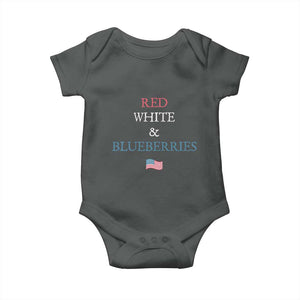 Red White and Blueberries Baby Onesie Vintage American Flag Patriotic TS02 Dark Heather Print Your Wear