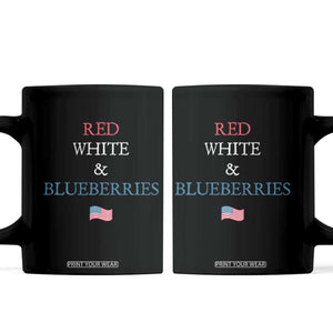 Red White and Blueberries Coffee Mug Vintage American Flag Patriotic TS02 Black Print Your Wear