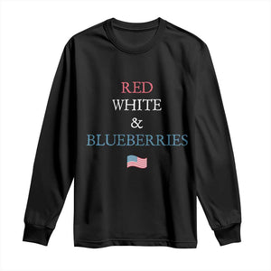 Red White and Blueberries Long Sleeve Shirt Vintage American Flag Patriotic TS02 Black Print Your Wear