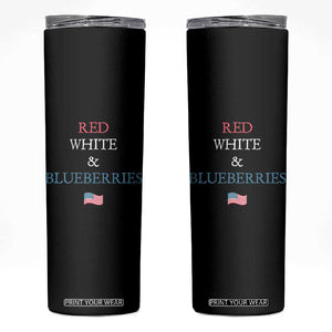 Red White and Blueberries Skinny Tumbler Vintage American Flag Patriotic TS02 Black Print Your Wear