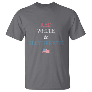Red White and Blueberries T Shirt Vintage American Flag Patriotic TS02 Charcoal Print Your Wear