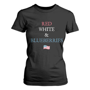 Red White and Blueberries T Shirt For Women Vintage American Flag Patriotic TS02 Black Print Your Wear