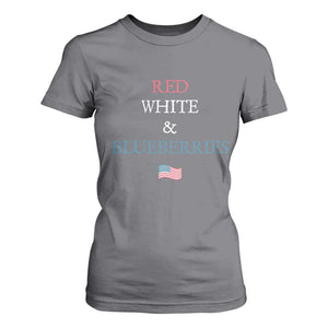 Red White and Blueberries T Shirt For Women Vintage American Flag Patriotic TS02 Charcoal Print Your Wear