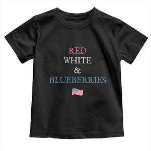 Red White and Blueberries Toddler T Shirt Vintage American Flag Patriotic TS02 Black Print Your Wear
