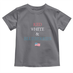 Red White and Blueberries Toddler T Shirt Vintage American Flag Patriotic TS02 Charcoal Print Your Wear