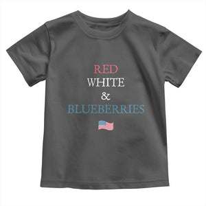 Red White and Blueberries Toddler T Shirt Vintage American Flag Patriotic TS02 Dark Heather Print Your Wear