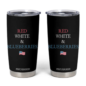 Red White and Blueberries Tumbler Cup Vintage American Flag Patriotic TS02 Black Print Your Wear