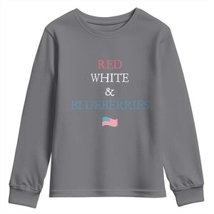 Red White and Blueberries Youth Sweatshirt Vintage American Flag Patriotic TS02 Charcoal Print Your Wear