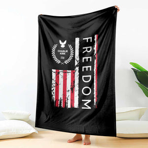 Freedom Charlie Kirk Tribute Throw Blanket Patriotic Legacy Eagle Distressed American Flag TS02 Print Your Wear