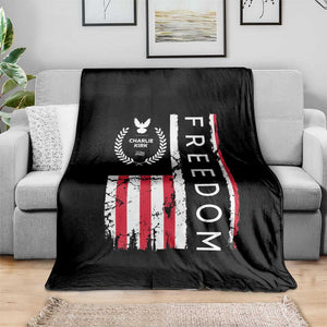 Freedom Charlie Kirk Tribute Throw Blanket Patriotic Legacy Eagle Distressed American Flag TS02 Print Your Wear