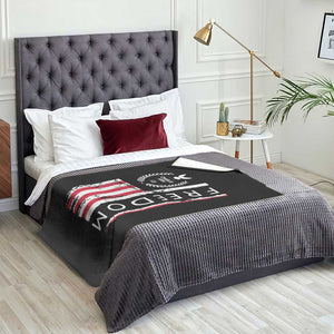 Freedom Charlie Kirk Tribute Throw Blanket Patriotic Legacy Eagle Distressed American Flag TS02 Print Your Wear