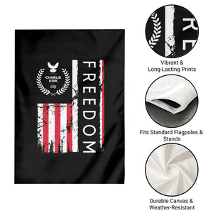 Freedom Charlie Kirk Tribute Garden Flag Patriotic Legacy Eagle Distressed American Flag TS02 Print Your Wear