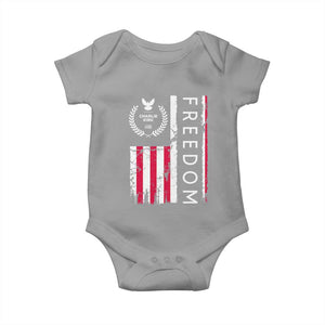 Freedom Charlie Kirk Tribute Baby Onesie Patriotic Legacy Eagle Distressed American Flag TS02 Sport Gray Print Your Wear