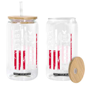 Freedom Charlie Kirk Tribute Glass Can Patriotic Legacy Eagle Distressed American Flag TS02 Print Your Wear