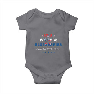 Red White and Blueberries Baby Onesie Charlie Kirk 1993 2025 Patriotic Memorial TS02 Charcoal Print Your Wear