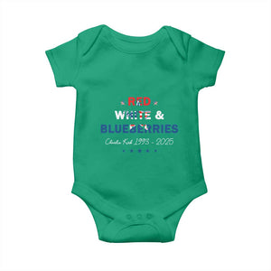Red White and Blueberries Baby Onesie Charlie Kirk 1993 2025 Patriotic Memorial TS02 Irish Green Print Your Wear