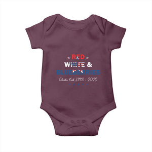Red White and Blueberries Baby Onesie Charlie Kirk 1993 2025 Patriotic Memorial TS02 Maroon Print Your Wear