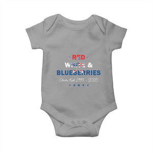 Red White and Blueberries Baby Onesie Charlie Kirk 1993 2025 Patriotic Memorial TS02 Sport Gray Print Your Wear