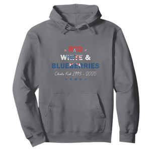 Red White and Blueberries Hoodie Charlie Kirk 1993 2025 Patriotic Memorial TS02 Charcoal Print Your Wear