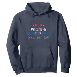 Red White and Blueberries Hoodie Charlie Kirk 1993 2025 Patriotic Memorial TS02 Navy Print Your Wear