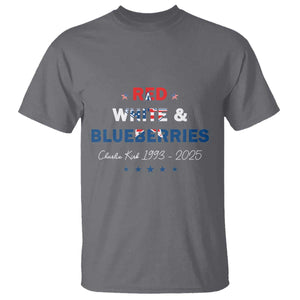 Red White and Blueberries T Shirt Charlie Kirk 1993 2025 Patriotic Memorial TS02 Charcoal Print Your Wear