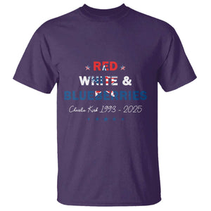 Red White and Blueberries T Shirt Charlie Kirk 1993 2025 Patriotic Memorial TS02 Purple Print Your Wear