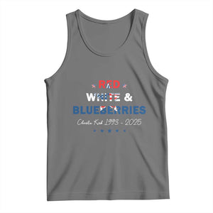 Red White and Blueberries Tank Top Charlie Kirk 1993 2025 Patriotic Memorial TS02 Black Heather Print Your Wear
