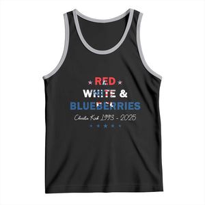 Red White and Blueberries Tank Top Charlie Kirk 1993 2025 Patriotic Memorial TS02 Black Athletic Heather Print Your Wear