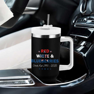 Red White and Blueberries Tumbler With Handle Charlie Kirk 1993 2025 Patriotic Memorial TS02 Print Your Wear
