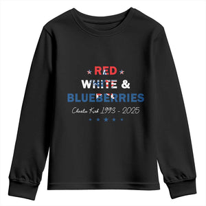 Red White and Blueberries Youth Sweatshirt Charlie Kirk 1993 2025 Patriotic Memorial TS02 Black Print Your Wear