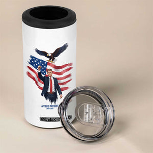 Charlie Kirk Tribute 4 in 1 Can Cooler Tumbler A True Patriot American Flag Patriotic Eagle TS02 Print Your Wear