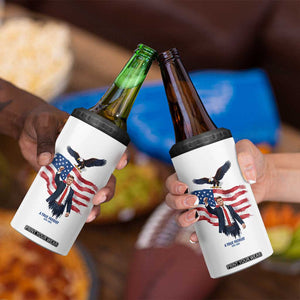 Charlie Kirk Tribute 4 in 1 Can Cooler Tumbler A True Patriot American Flag Patriotic Eagle TS02 Print Your Wear
