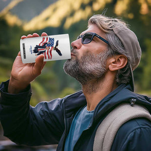 Charlie Kirk Tribute 4 in 1 Can Cooler Tumbler A True Patriot American Flag Patriotic Eagle TS02 Print Your Wear
