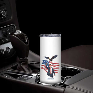 Charlie Kirk Tribute Skinny Tumbler A True Patriot American Flag Patriotic Eagle TS02 Print Your Wear