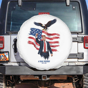 Charlie Kirk Tribute Spare Tire Cover A True Patriot American Flag Patriotic Eagle TS02 No hole White Print Your Wear