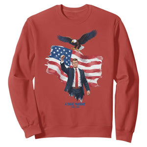 Charlie Kirk Tribute Sweatshirt A True Patriot American Flag Patriotic Eagle TS02 Red Print Your Wear