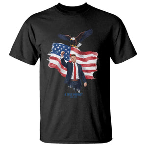 Charlie Kirk Tribute T Shirt A True Patriot American Flag Patriotic Eagle TS02 Black Print Your Wear