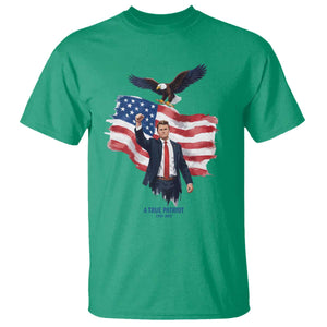 Charlie Kirk Tribute T Shirt A True Patriot American Flag Patriotic Eagle TS02 Irish Green Print Your Wear