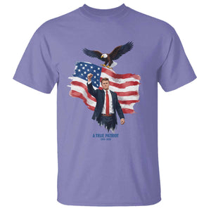 Charlie Kirk Tribute T Shirt A True Patriot American Flag Patriotic Eagle TS02 Violet Print Your Wear