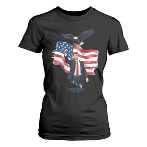 Charlie Kirk Tribute T Shirt For Women A True Patriot American Flag Patriotic Eagle TS02 Black Print Your Wear