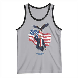 Charlie Kirk Tribute Tank Top A True Patriot American Flag Patriotic Eagle TS02 Athletic Heather Black Print Your Wear