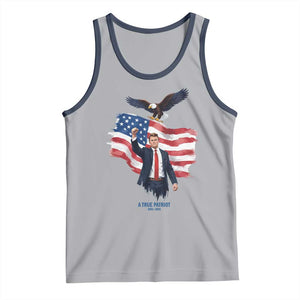 Charlie Kirk Tribute Tank Top A True Patriot American Flag Patriotic Eagle TS02 Athletic Heather Navy Print Your Wear
