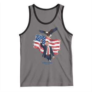 Charlie Kirk Tribute Tank Top A True Patriot American Flag Patriotic Eagle TS02 Deep Heather Black Print Your Wear