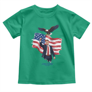Charlie Kirk Tribute Toddler T Shirt A True Patriot American Flag Patriotic Eagle TS02 Irish Green Print Your Wear