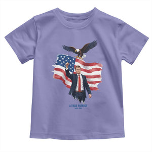 Charlie Kirk Tribute Toddler T Shirt A True Patriot American Flag Patriotic Eagle TS02 Violet Print Your Wear